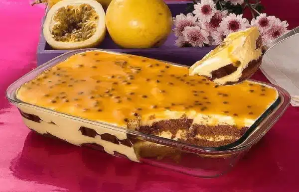 Pavê com chocolate e mousse de maracujá