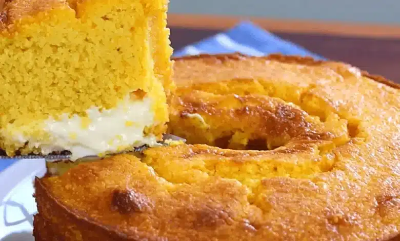 Receita de Bolo de milho com requeijão