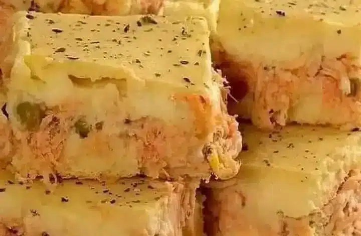 Torta cremosa de batata com frango
