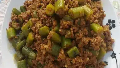 Receita de Carne moida com quiabo