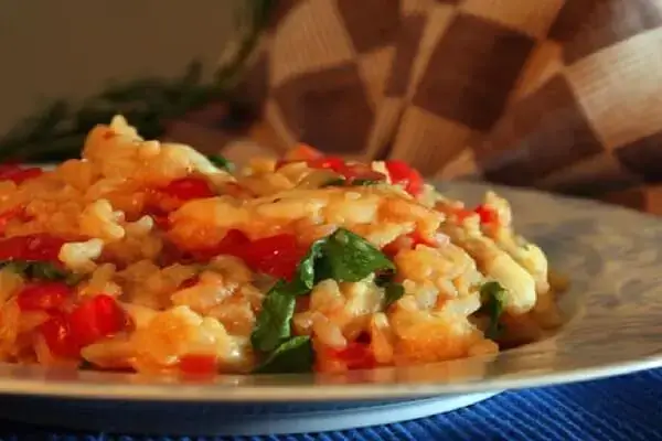 risoto de tomate seco e rúcula