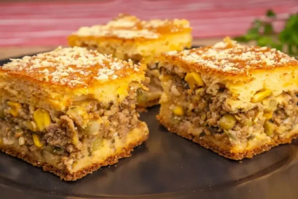 Torta de carne moída no liquidificador