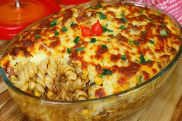 Macarrão de almoço de domingo barato e fácil de fazer