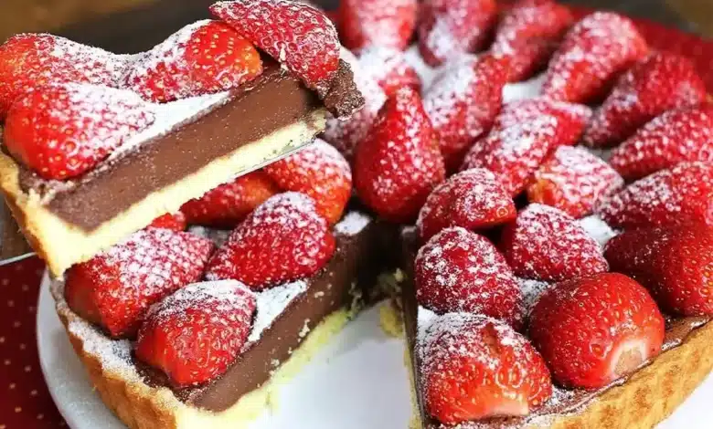 Torta de morango com chocolate