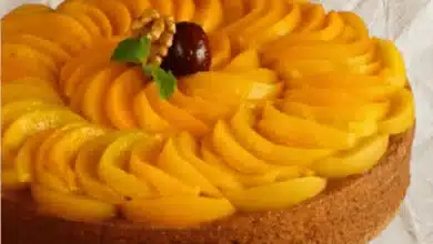 Receita de Torta de nozes e pêssego