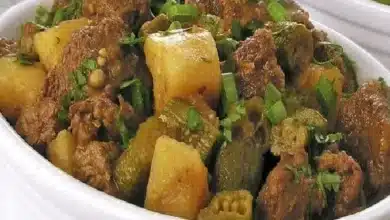carne com quiabo e batata