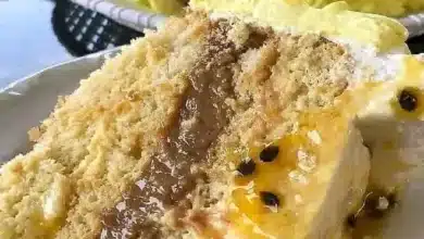 bolo de maracujá com doce de leite