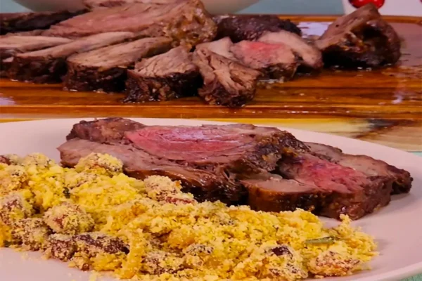 Fraldinha na Air Fryer com Farofa Especial e Vinagrete Prático